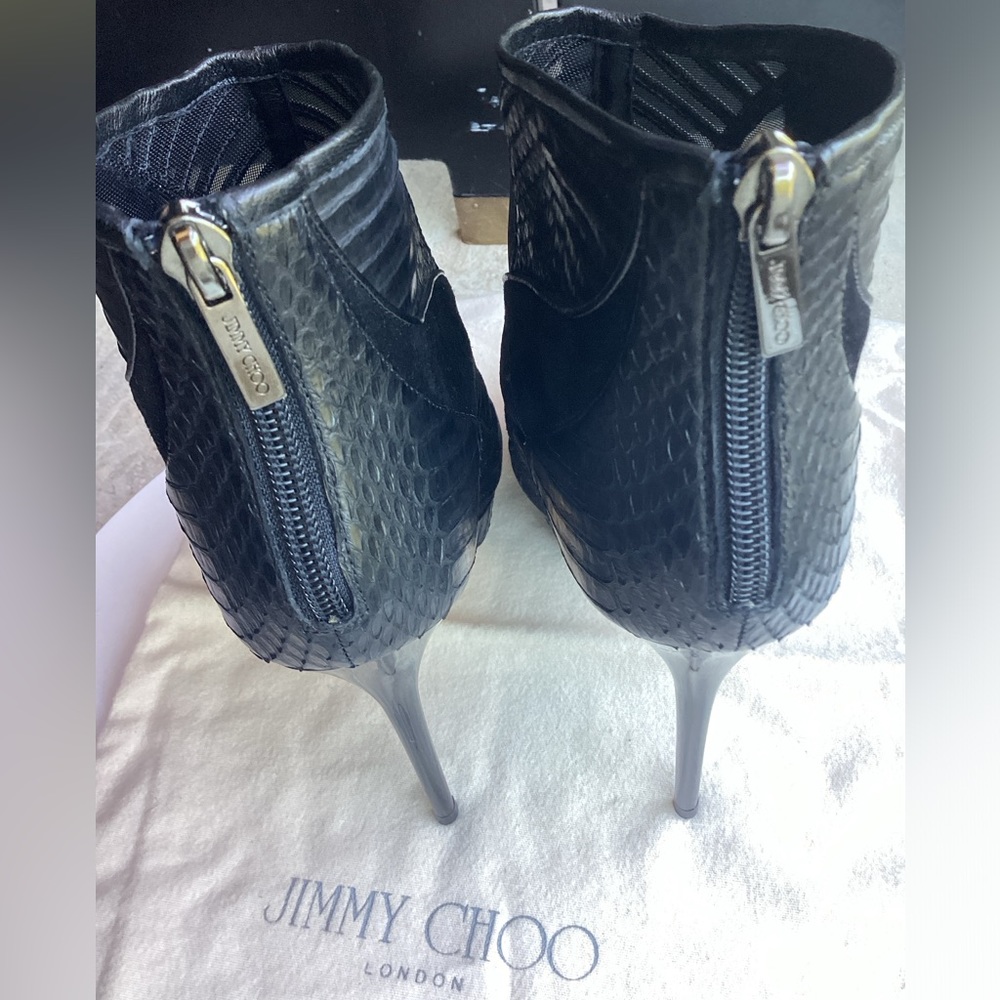 NIB Jimmy Choo Black Faxon Stiletto Ankle Boots - Picture 9 of 14